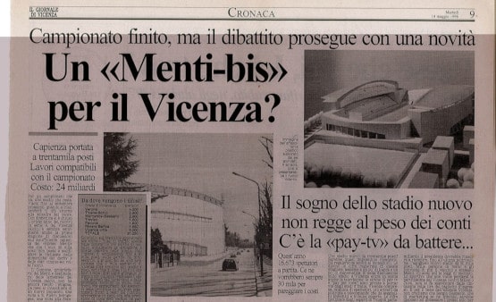 Articolo giornale Campus Stadio Menti Vicenza